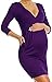 Zeta Ville - Women's Maternity Wrap Nursing V-neck Dress Pockets UK 8-20 - 236c (Purple, 8)