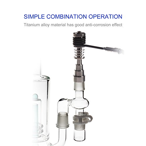 REANICE BOX 1-PACK Titan Nail 10mm/14mm/18mm Nail und weiblich Bong Percolator Rig + 3-PACK Non Stick Silikon Wachs Dab Boxcontainer+ 1-PACK Öl Wachs Carving Tools Edelstahl + 2-PACK-Antihaft-Silikon-Matte-Pad + 1-PACK Zubehör Glas Bong 18.8mm Weibliche + 1-PACK Zubehör Glas Bong Filter glas wasser bong - 4