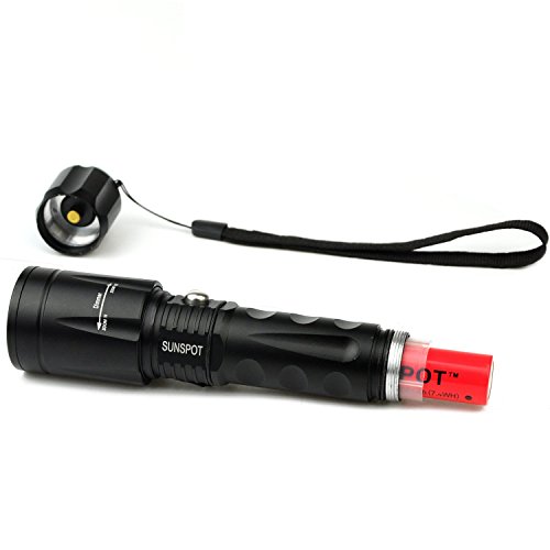 SUNSPOT 2000 Lumen Zoomable CREE XML T6 LED Taschenlampe Licht Torch Lampe + 1 x 18650 Batterien + EU Ladegerät - 3
