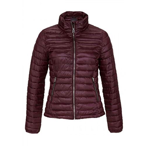 BROADWAY NYC FASHION - Chaqueta de Entretiempo para Mujer, con Cuello Alto, Color Burdeos Rojo XL