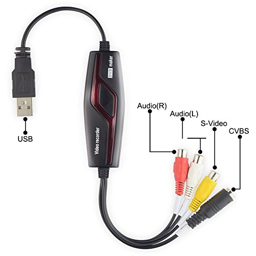 DIGITNOW  Convertidor de captura de v  deo USB  VHS a DVD Digital Grabber Grabador   Capturadora Digitalizadora de v  deo para Mac Windows