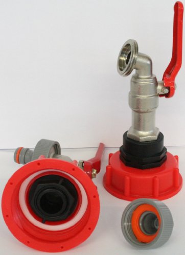 2 x AMS60_133MK3+99 Auslaufhahn mit Stecker passend für Gardena, IBC-Container-Zubehör-Regenwasser-Tank-Adapter-Fitting-Kanister, Zysterne, Tonne - 3