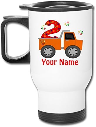 KARROW 2nd Birthday Dump Truck Personalized Travel Mugs