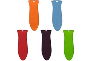 Luxshiny 5 PCS Silicone Poignées de Poignée à Chaud de Silicone Poignée de La Casserole Recouvrant Les Manches de Pot Manches Manches Manches de Pot Chaudes pour Pan Pot Wok