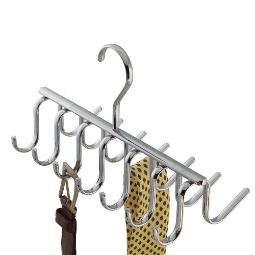 InterDesign Axis Tie and Belt Rack, Chrome Finish