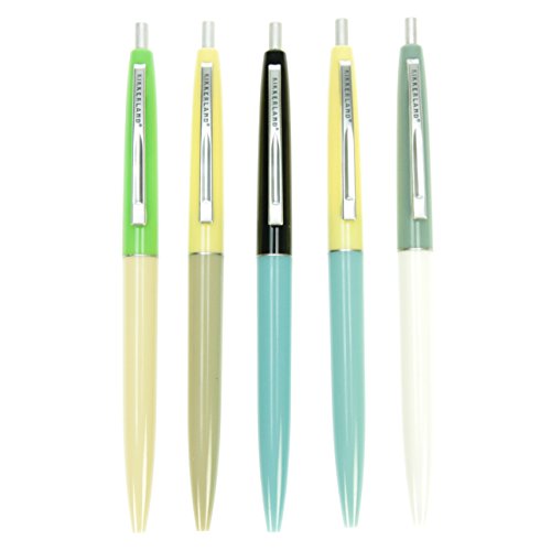 Kikkerland Retro Pens Set de 5 Boligrafos