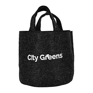 City Greens Fabric Grow Bags for Plants - 12x12 inch, Pack of 5, Black, Round - for Terrace, Balcony and Indoor Gardening