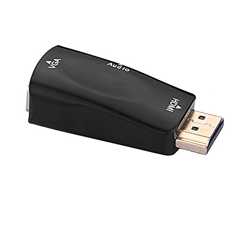 SIENOC HDMI Stecker zu to VGA+Audio Kabel Konverter Adapter für Full HD HDMI auf VGA Adapter inkl. Audio-Übertragung (Line out) | Konverterkabel | bis zu 1080p / HDTV Unterstützung | digital zu analog | in Schwarz - 2