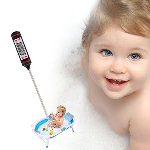 Demiawaking Digital LCD Haushaltsthermometer, Kochthermometer, Küchenthermometer, Einstichthermometer, sofort lesen, lange Sonde, Korrosionsschutz, ideale für Braten, Kochen, Grillen/BBQ, Backen, Baby-Ernährung usw - 4