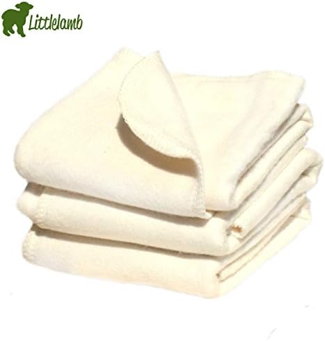Little Lamb Bamboo Folding Large 31x41 cm Baby/Prefold (5 Pieces) – Size 3 (16 + kg) Folding Insert for Nappy with Bamboo Cloth Nappies – Set of 5
