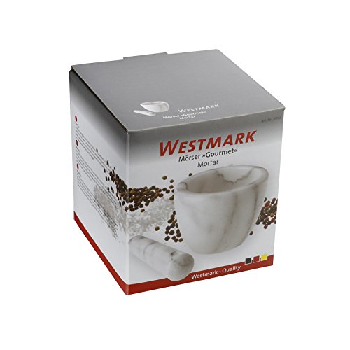 Westmark Mörser mit Stößel, Marmor, Innendurchmesser: 7,5 cm, Gourmet, Weiß/Grau, 69592260 - 2