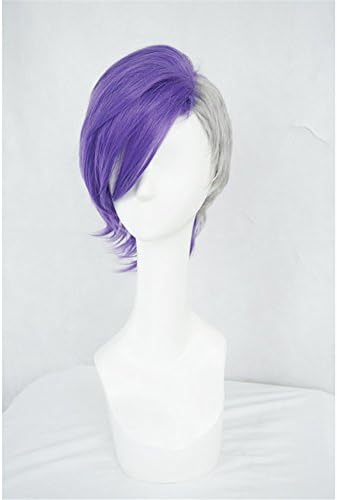 LanTing Cosplay Wig Tokyo Ghoul Tsukiyama Shuu purple Wigs Corta mix Cosplay Party Fashion Anime Human Costume Full wigs Synthetic Haar Heat Resistant Fiber