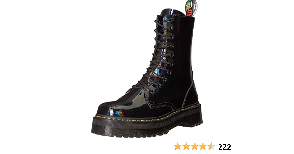 Stivali Donna/Uomo | Jadon HI in pelle verniciata Rainbow Black Rainbow  Patent | Dr. Martens ⋆ Meta Comune
