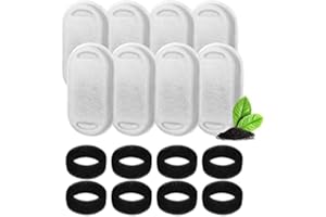 VMINOG Filtros Fuente Gatos 16 Piezas Filtro Fuente para Gatos Fuente para Gatos 8 Filtros de Carbón y 8 Esponjas de Espuma de Espuma Fuente Agua Gatos para filtros de 3,2 litros Fuente Gatos