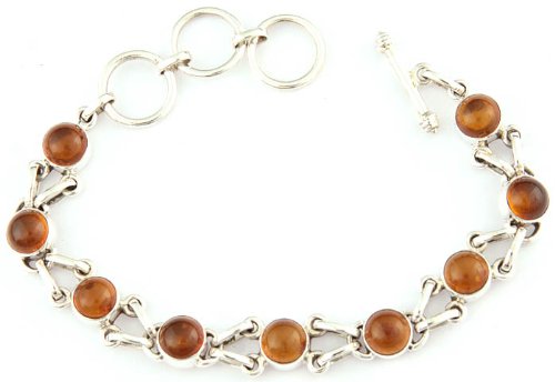 Exotic India Amber Bracelet - Sterling Silver