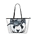 Produktbild Giant Cute Panda Wear Hat Große Leder Tragbare Top Griff Hand Totes Taschen Kausale Handtaschen Mit Reißverschluss Schulter Shopping Geldbörse Gepäck Organizer Für Lady Girls Womens