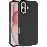MADNOVA iPhone 16 İle Uyumlu Lansman Kılıf İnce Sıvı Silikon 3 Katmanlı Tam Kaplamalı Yumuşak Jel Kau&ccedil;uk Telefon Kılıfı (siya