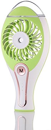 MollBill Mini USB Handheld Humidifier Mist Water Spray Air Conditioning Moisturizing Fan 1200mAh Rechargeable Battery ,Portable Face Spray Mist Humidifier (Green)