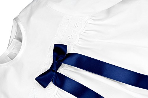 Taufkleid Junge mit blauer Schleife, 100% Baumwolle, leicht anzuziehen und pflegeleicht, Größe 62, 68 oder 74 Für Jungen / Buben – Taufanzug / Taufkleidung Baby Taufgewand Junge Kleid für Taufe - 2