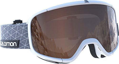Salomon, Gafas de esquí unisex, Tiempo nuboso, Pantalla naranja con efecto espejo (intercambiable), Sistema Airflow, FOUR SEVEN ACCESS, Blanco, L39902500