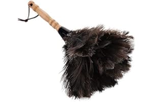 Sandis Anti-Static Ostrich Feather Fur Brush Duster Dust Cleaning Tool with Wooden Handle Household