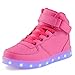Produktbild AFFINEST Hoch oben USB aufladen LED Schuhe blinken Fashion Sneakers für Kinder Jungen Mädchen Neujahr Weihnachtsgeschenke(EUR34, Rosa)