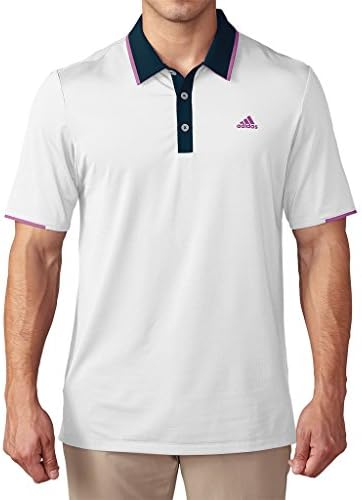 Adidas Golf 2016 Climacool® Tip Ventilated Regular Fit Mens Golf Polo Shirt White/Mineral Blue Small