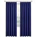 Produktbild PONY DANCE Blickdicht Vorhang Dunkel Blau - Gardinen Verdunkelungsvorhänge mit Kräuselband Dekoschals für Wohnzimmer Schlafzimmer Büro Thermogardine, 2 Stücke H 228 x B 228 cm