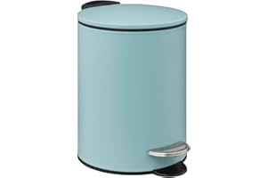 5 FIVE SIMPLY SMART Five - Poubelle de salle de bain en métal Bleu artic Soft Close 3 L