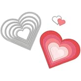 Sizzix Framelits 6'lı Kalp Kesim Kalıbı Seti - 2.2cm ile 11.4cm Arası