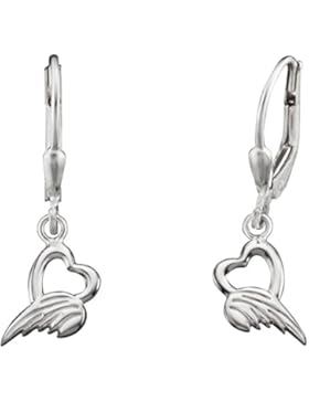 Herzengel Kinder-Ohrhänger 925 Silber rhodiniert 1 cm - HEE-HEART-H