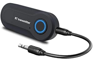 HIESSGOZY Trasmettitore Audio Bluetooth Alimentato USB Stereo Bluetooth 3.5mm Jack Trasmettitore Audio con Adattatore Tv Adattatore 3.5