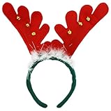 GYD Rentier Geweih Elchgeweih Rentiergeweih Haarreif Rudolph Rentier Geweih auf Haarreif Weihnacht Nikolaus Kostüm Verkleidung Zubehör Elch Geweih mit Glocken