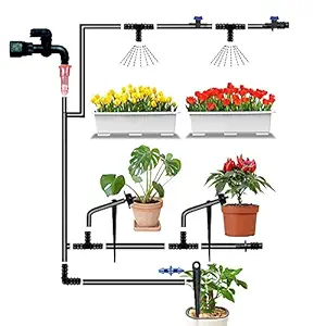 Kraft Seeds New Age Dripline Irrigation Kit System for 500 Sq. Mtr Area, Black, (KSDLK500)