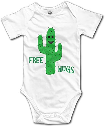 Baby Free Hugs Cactus Bodysuit Cotton Baby Onesie -  Black - 