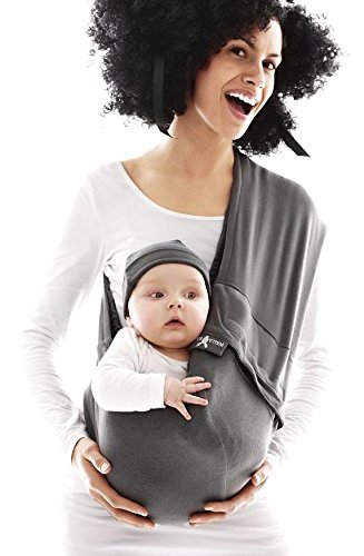 Wallaboo Baby sling Connection, Easy Adjustable and Ergonomic, Newborn 8lbs to 33lbs, Grey