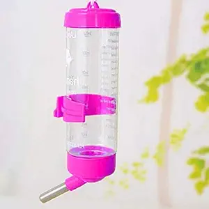 RvPaws Cage Hanging Water Bottle, Dispenser Feeder, No Drip, Leak Proof, Fit for Hamster, Guinea Pig, Rabbit, Dog (Color May Vary)