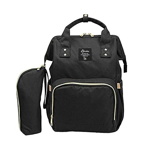 Preisvergleich Produktbild Peepheaven 2 Teile / Satz Große Kapazität Multifunktionsmama Rucksack Mama Wickeltasche-schwarz