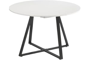 ‎VICCO Vicco Esstisch Loyd, Weiß/Schwarz, 120 x 120 cm ausziehbar