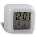 Produktbild Muamaly Wecker Digital Funkuhr Digital Alarm Thermometer Night Glowing Cube 7 Farben Uhr LED-Änderung, Große Ziffern Display, Lauter Alarm, Snooze