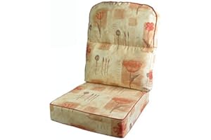 Gilda Replacement Cane Furniture DELUXE PIPED - CHAIR/SOFA/SUITE CUSHIONS ONLY Wicker Rattan Conservatory (Poppy Peach)