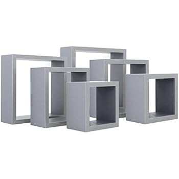 Harbour Housewares Schwebende Wandregale - quadratisch - aus Holz