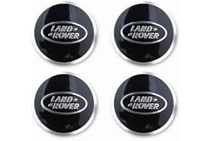 NIRBO Lot de 4 Capuchons de moyeu Central de Roue de Voiture chromés 62 mm pour Land Rover SV Freelander Discovery Defender Range Rover Evoque Sport, Garniture d'insigne d'autocollant de Pneu,D