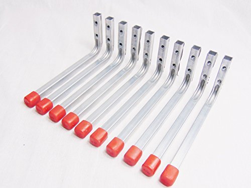 10 Stk. GedoTec® Wandhaken Stahlhaken Montagehaken Stahl verzinkt | 360 x 165 mm | Metallhaken Tragkraft 30 kg | Universalhaken - Kellerhaken oder Garagenhaken uvm. | verstärkte Ausführung mit Quadratrohr | Markenqualität für Ihren Wohnbereich