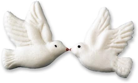 White Tragacanth Sugar Dove Toppers for Wedding Cakes or Cupcakes