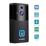 FLOUREON Sonnette de Porte Vidéo 720P HD WiFi sans Fils Interphone Doorbell Imperméable Détection de Mouvement PIR Vision Nocturne Vidéo Bidirectionnelles App pour iOS et Android