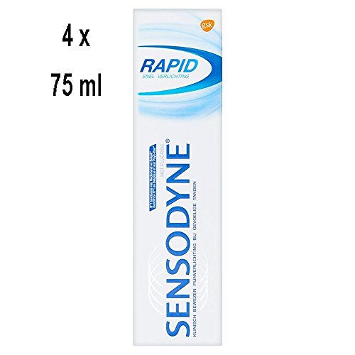 Preisvergleich Produktbild 4 x SENSODYNE® Zahnpasta "RAPID" für empfindliche Zähne - 75 ml