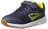 KangaROOS Unisex-Kinder Rodo EV Sneaker, Blau (Dk Navy/Yellow), 34 EU