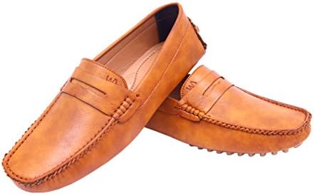 Ethnic & Officewear Faux Leather Formal Shoes Tan Color with Lace for Mens