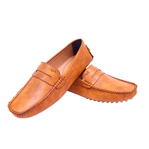 Ethnic & Officewear Faux Leather Formal Shoes Tan Color with Lace for Mens